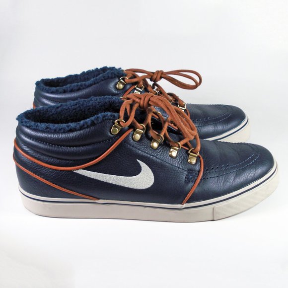 Nike Zoom Stefan Janoski Mid Premium 472679-423 Obsidian Navy Leather Size 9.5 main image 9